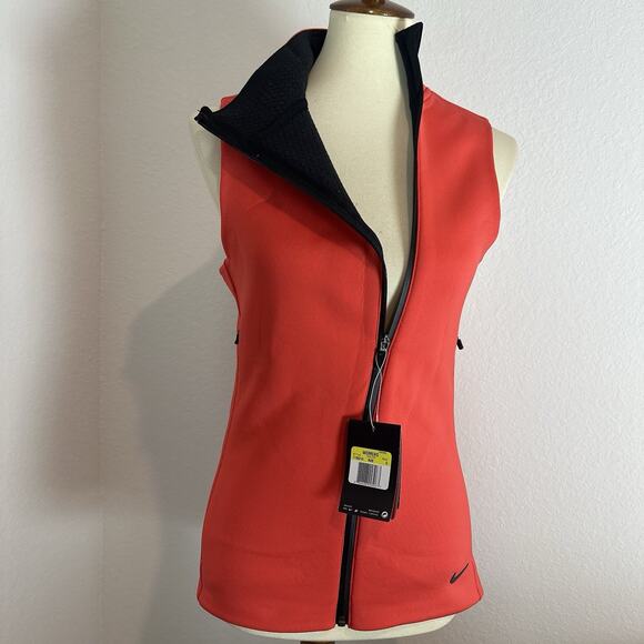 NWT NIKE Womens Red Zip Vest Small Thermafit Slim Running Athleisure Hiking GORP - Picture 6 of 13